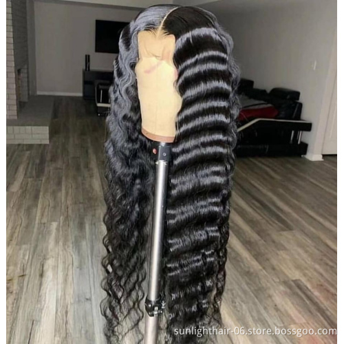 Sunlight lace frontals with baby hair peruvian transparent lace 13x6 transparent lace frontal curly wigs human hair